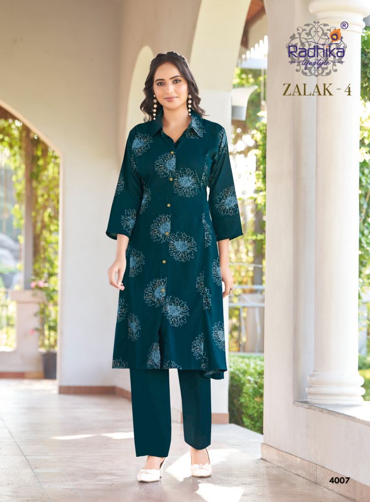 Radhika Zalak Vol 4 Printed Kurti With Bottom