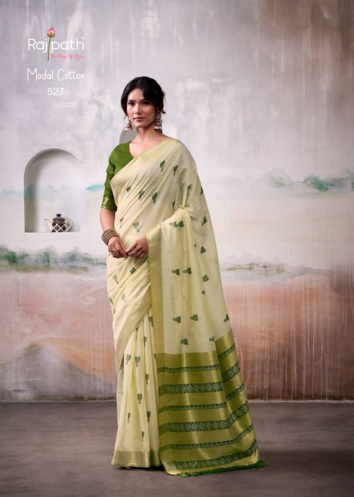 Rajpath Aqua Silk Modal Fancy Saree