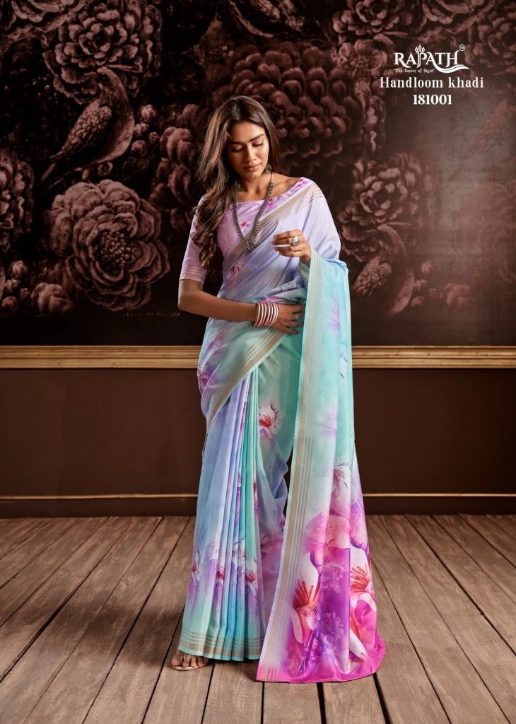 Rajpath Gangotri Handloom Digital Silk Sarees