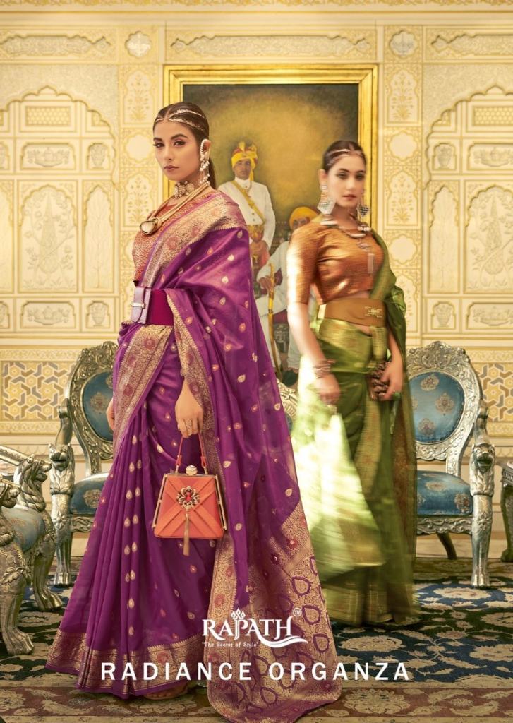 Rajpath Radiance Organza Silk Copper Zari Weaving Sarees