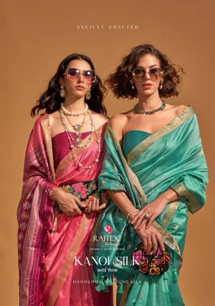 Rajtex Kanoi Silk Handloom Weaving Sarees