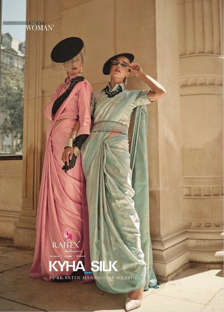 Rajtex Kyha Silk Satin Handloom Weaving Sarees