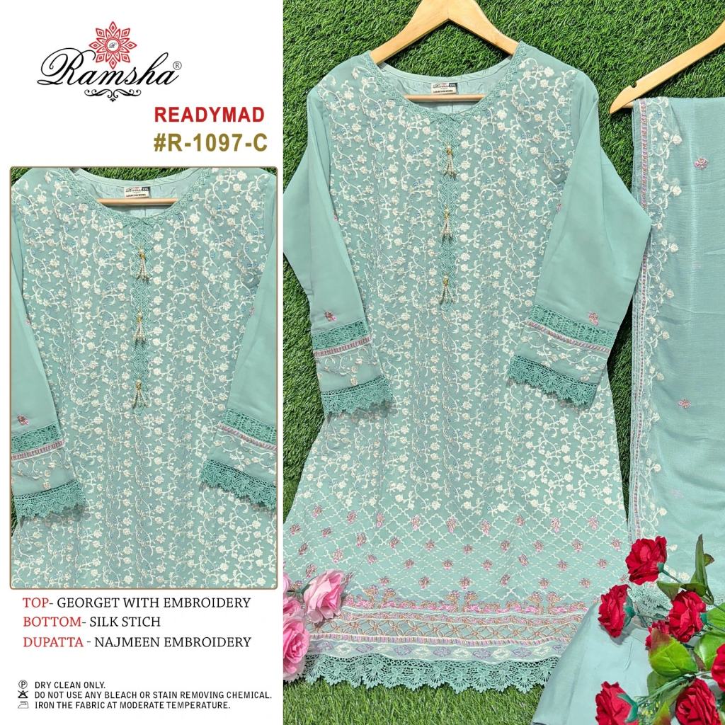 Ramsha R 1097 Georgette Ready Made Pakistani Suits