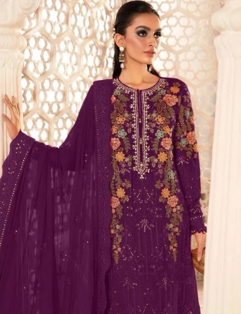 Ramsha R 1113 A To D Organza Ready Made Pakistani Suits
