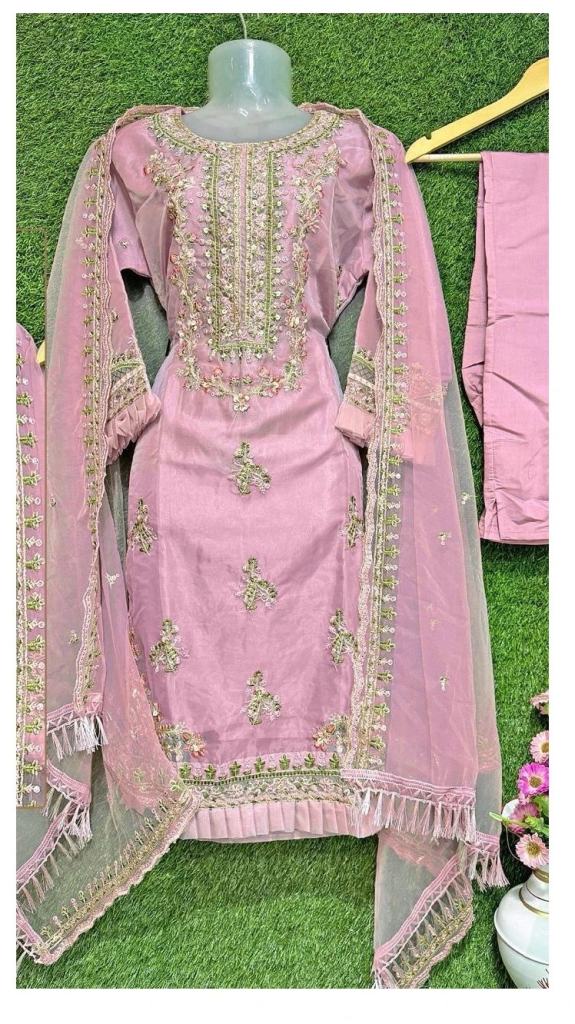 Ramsha R 1122 Organza Embroidery Pakistani Ready Made Salwar Suit With Duptta