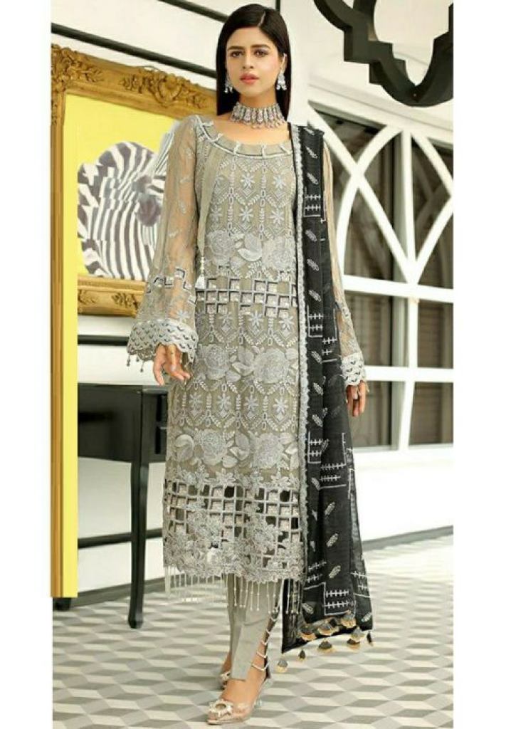 Ramsha R 522 Embroidery Pakistani Salwar Suits Collection