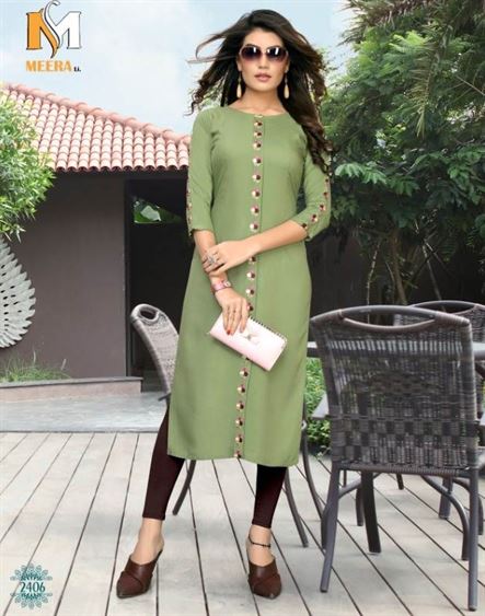 Meerali silk heavy rayon ramzat kurtis collection