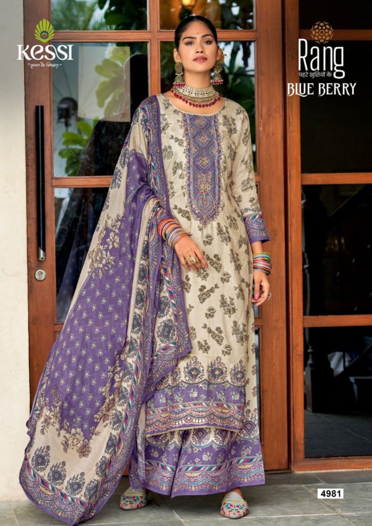 Rang Blue Berry Dress Material
