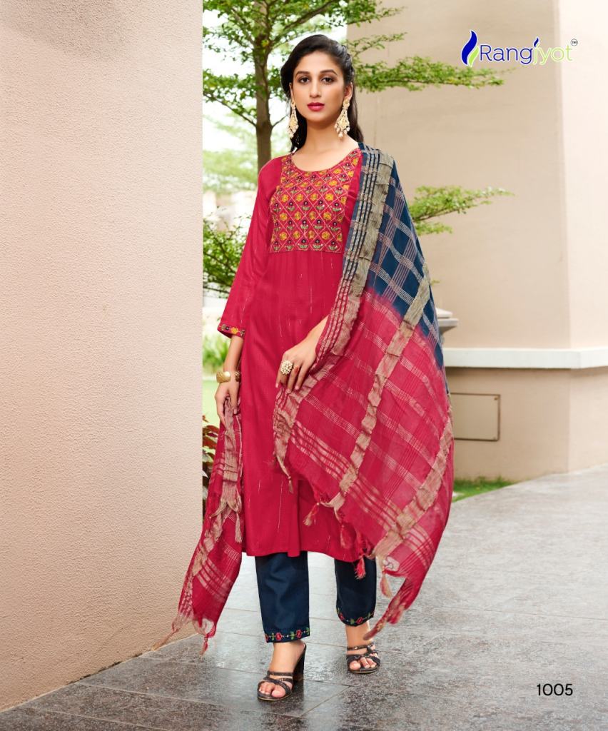 Rangjyot Anusha Designer  Kurtis Pant With Dupatta