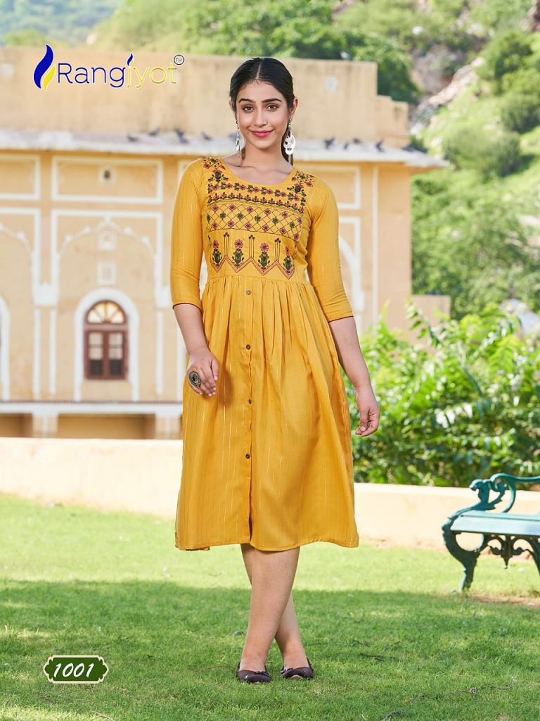 Yellow Embroidered Cotton Kurti Pant Set, Size: Xl / Xxl, 180 Gsm at Rs  599/set in Bankra