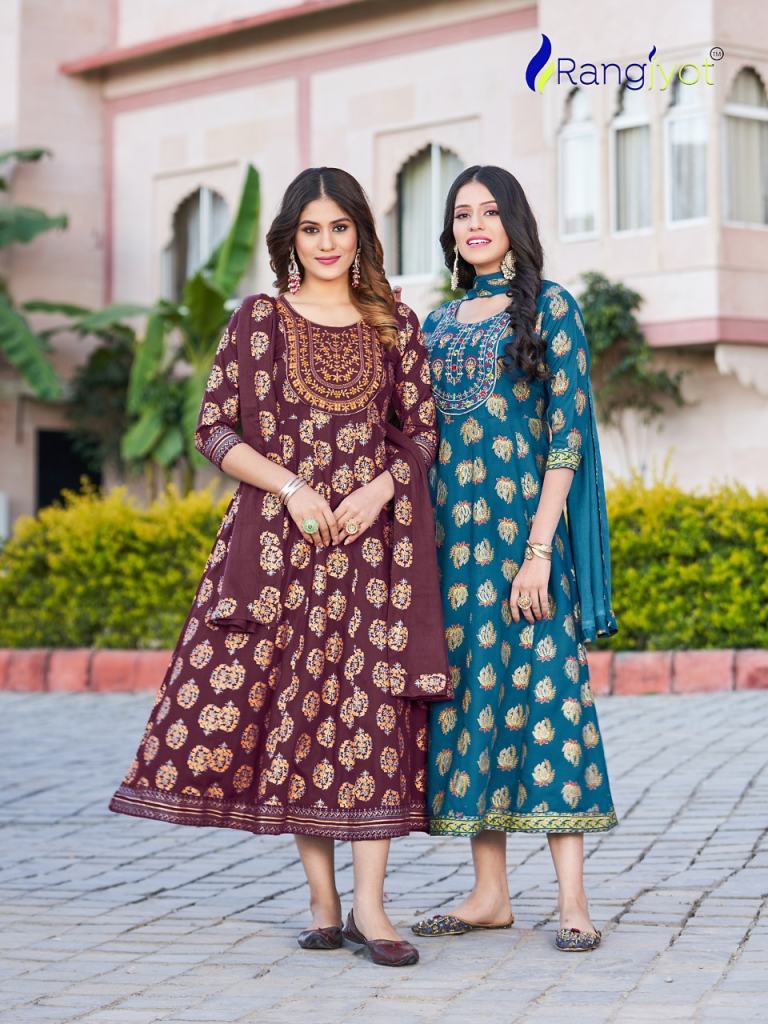 Rangjyot Janvi Vol 1 Anarkali Kurtis With Dupatta Collection