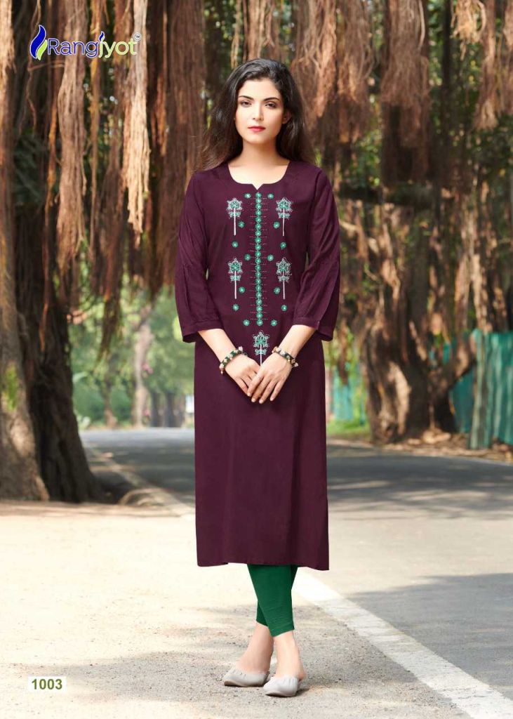 Rasili Thaniya Heavy Rayon Wholesale Designer Kurtis Catalog