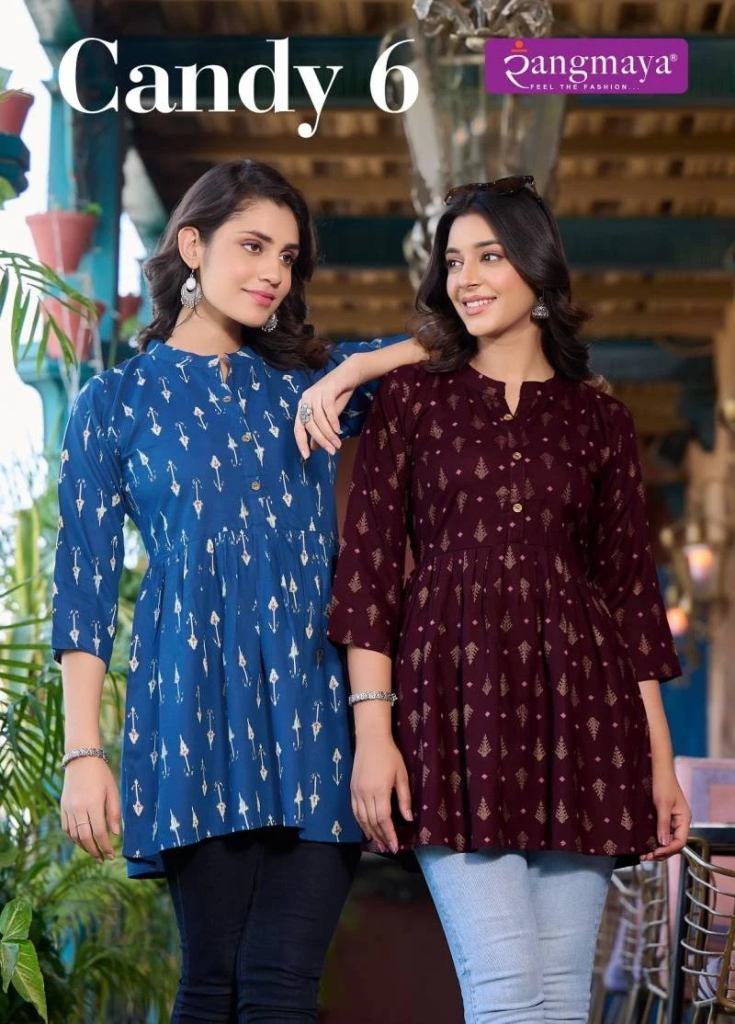 Rangmaya Candy 6 Rayon Printed Western Short Top Collection  