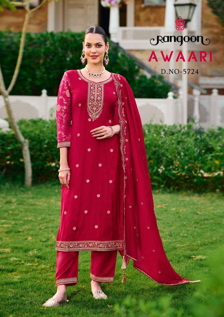 Rangoon Awaari Muslin Jacquard Kurti 