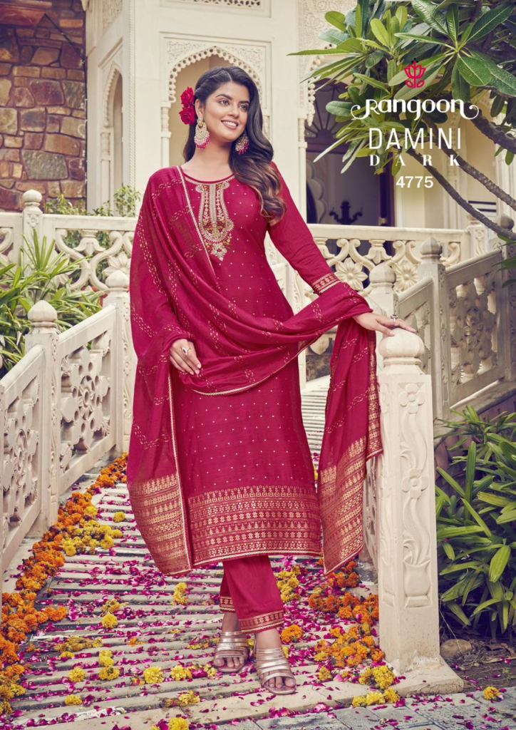 Rangoon Damini Dark Stylish Latest Top Bottom Dupatta Collection