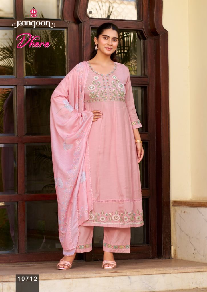 Rangoon Dhara Cotton Kurti With Bottom Dupatta
