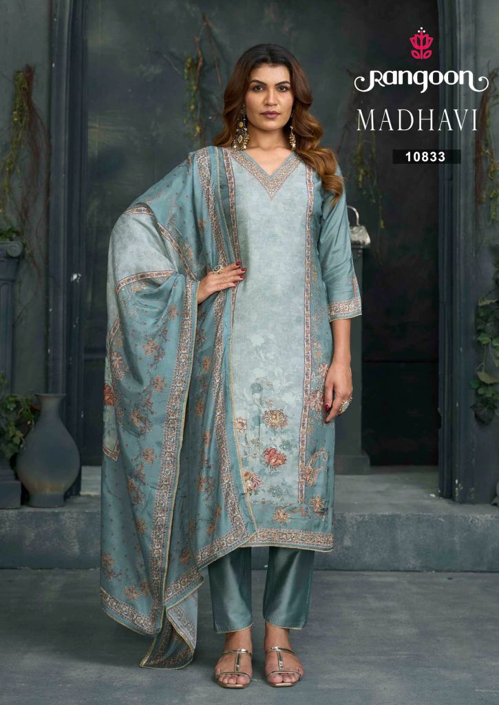 Rangoon Madhavi Digital Printed Kurti With Bottom Dupatta