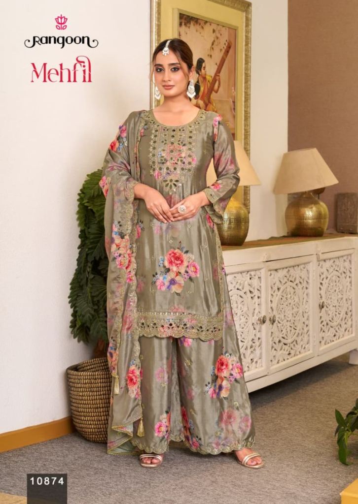 Rangoon Mehfil Zarkan Diamond Worked Salwar Suit 