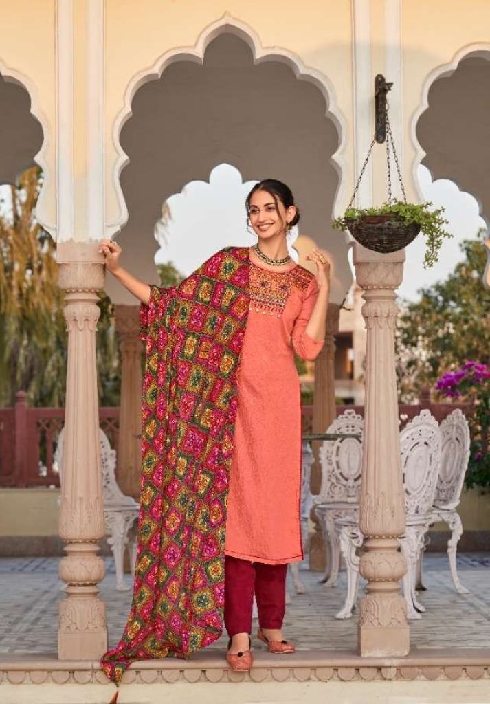 Rangoon Ramjat  Kachhi Mirror Work Top With Bottom And Dupatta Catalog 