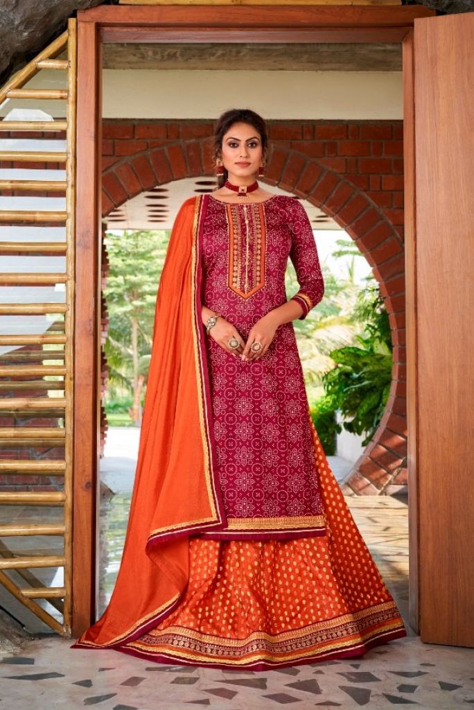 Rangoon Red Cherry vol  2 Silk Ethnic Wear Bandhani Print Salwar suits catalog 