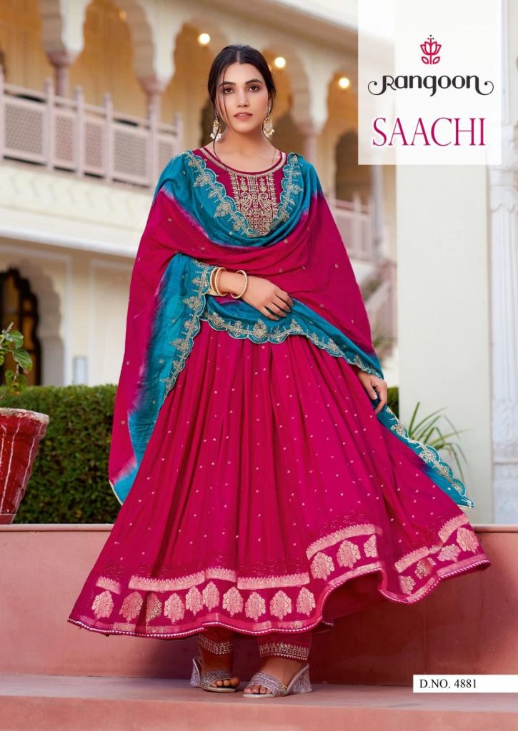 Saachi 1 Heavy Rayon Long Anarkali Kurti Collection Design Catalog