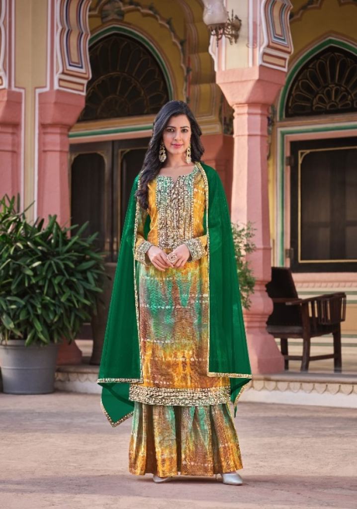 Rangoon Shiddat Trending Wear Kurti Sharara With Dupatta Collection