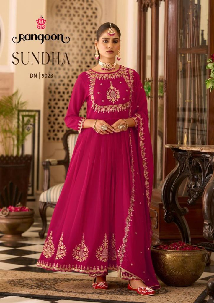 Rangoon Sundha Georgette Anarkali Kurti