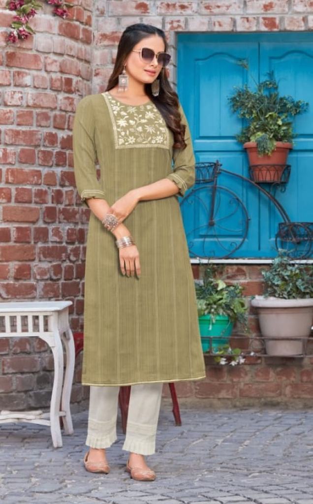 Rangoon Zaara Casual Wear Pure Cotton Embroidery Kurtis