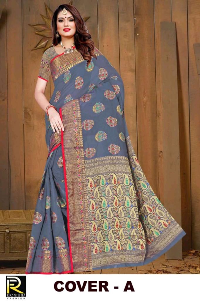 Ronisha   Cover Casual Wear Soft Cotton Silk Saree Catalog 