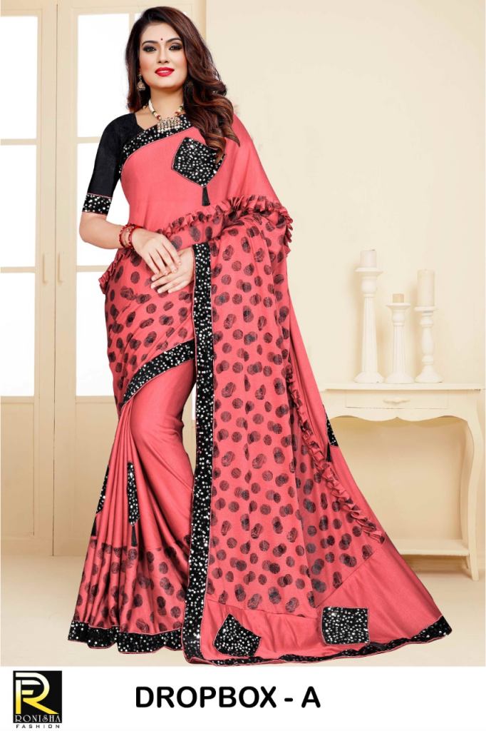 Ronisha dropbox bollywood style designer saree collection 