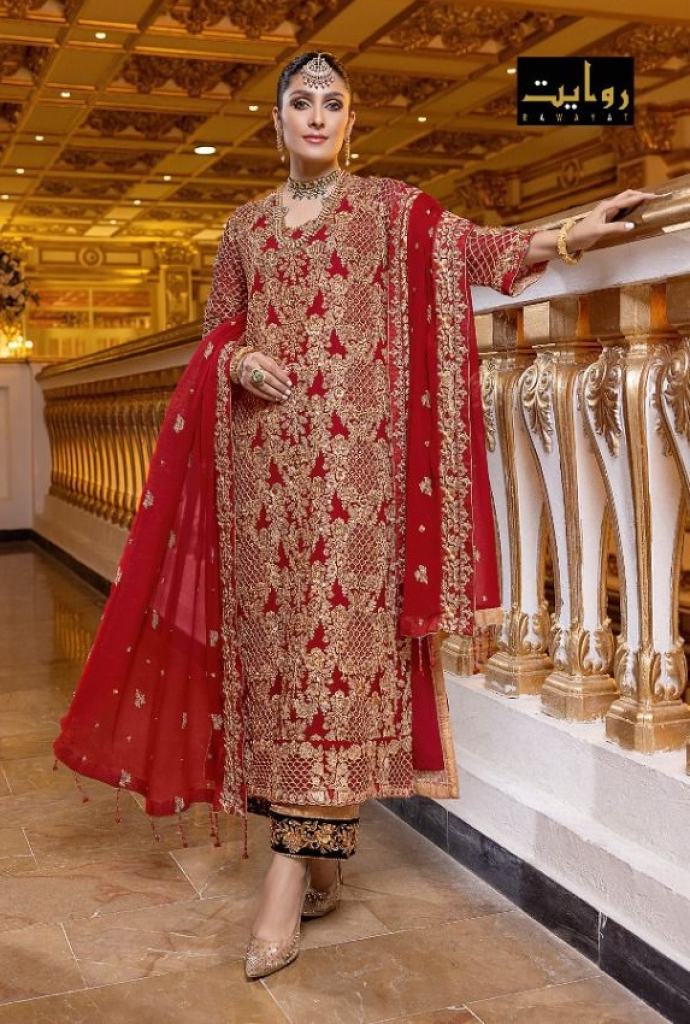 Rawayat Azure  catalog Special Designer Georgette Wedding Wear Salwar suits 