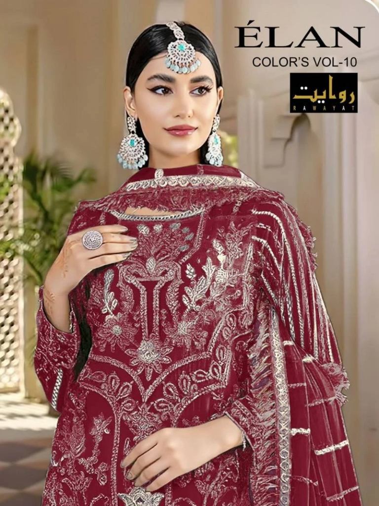 Rawayat Elan Colors Vol 10 Faux Georgette Pakistani Salwar Suit
