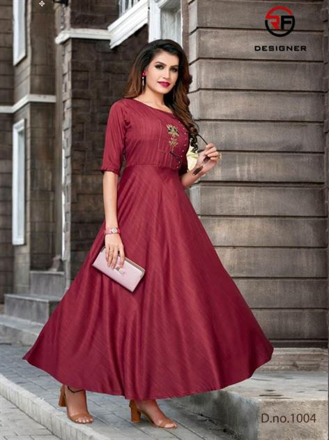 Festival Special Muslin silk with digital Printed long Gown Style Kurti  collection At best rate