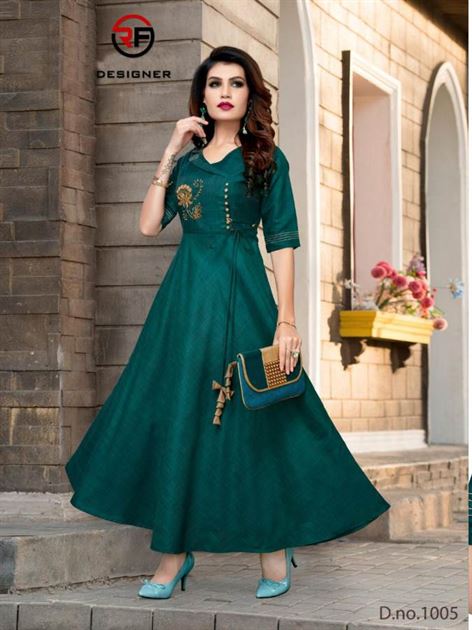 Western Girl By Aradhna Rayon Long Gown Style Kurti Designs