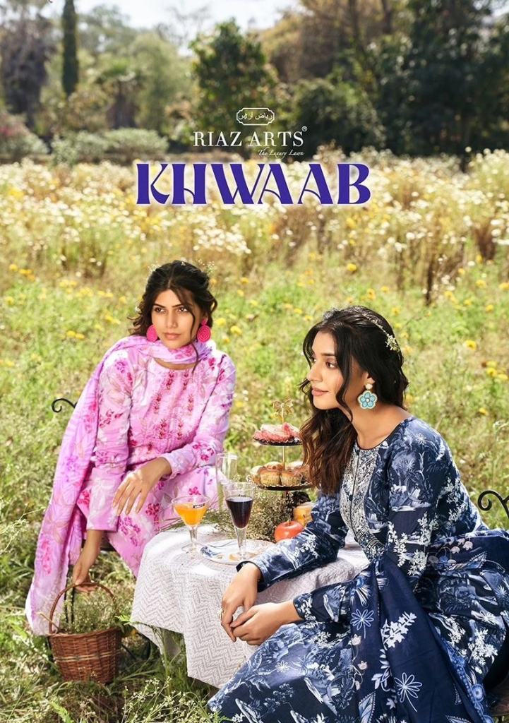 Riaz Arts Khwaab Cambric Cotton Printed Dress Material 