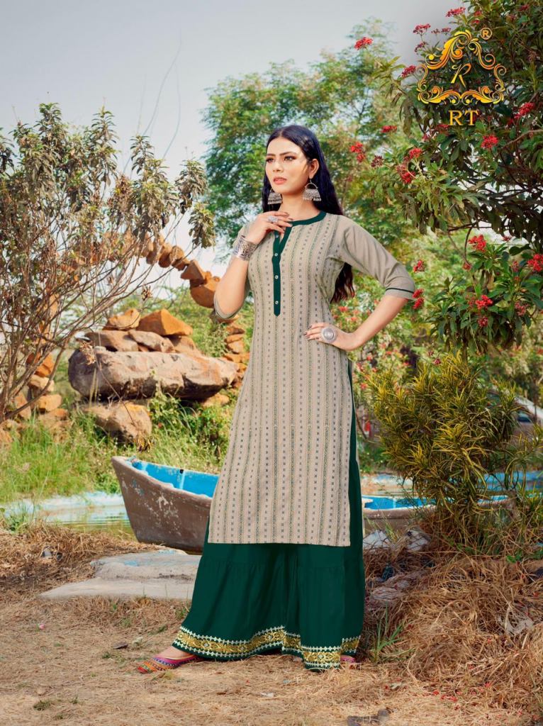 EVERGREEN BACKLESS STRAIGHT KURTI PALAZZO WITH DUPATTA SET – House Of Jamoti