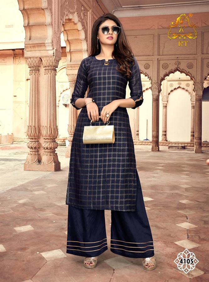 Rijiya trends glossy casual wear kurtis with plazzo collection 