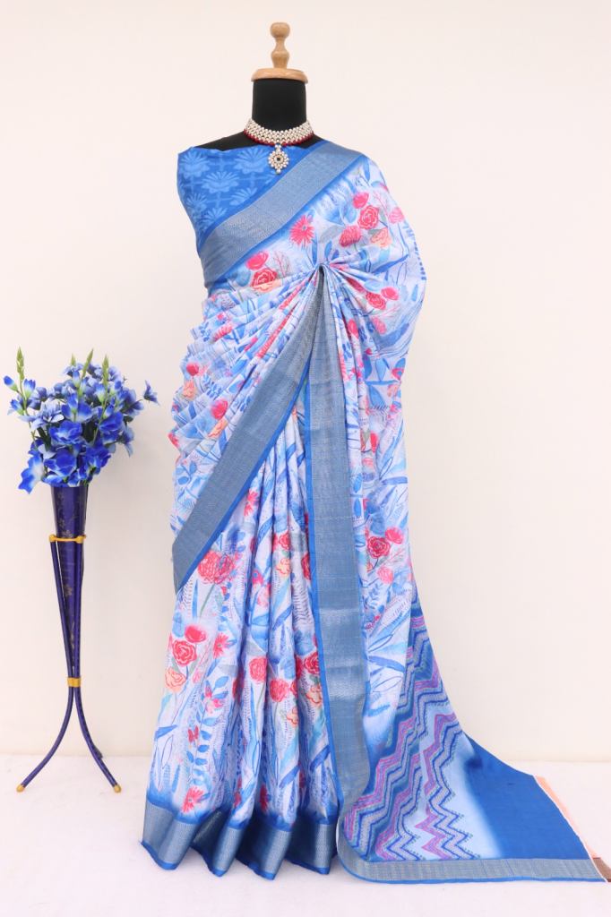 Rikisha Jalpa Sarees Lichi Jacquard Silk Saree 