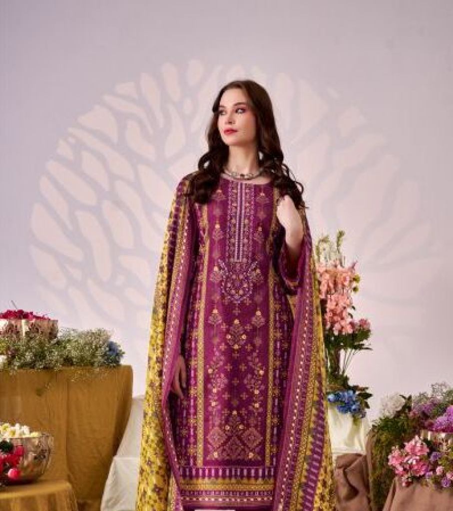 Romani Bin Kareem Vol 05 Digital Printed Kurti With Bottom Dupatta