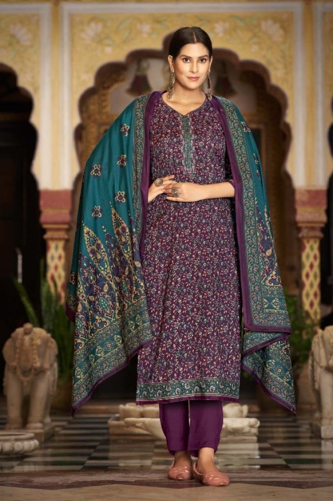 Romani Sonerl Exclusive woollen Pashmina Dress Material 