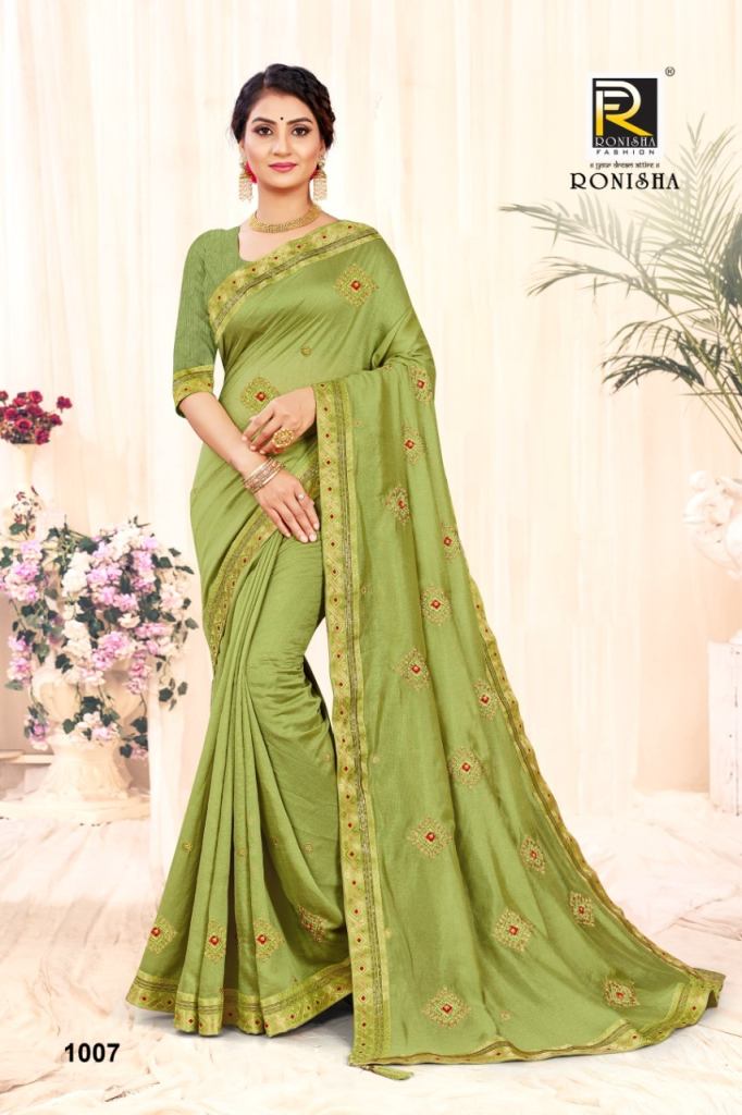Ronisha Anarkali Catalog Festive Wear Vichitra Silk Sarees
