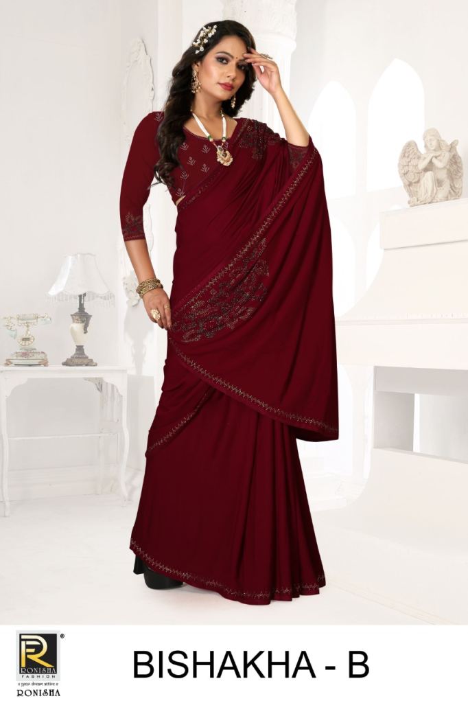 Ronisha Bishakha Crepe Fancy  Designer Saree Collection