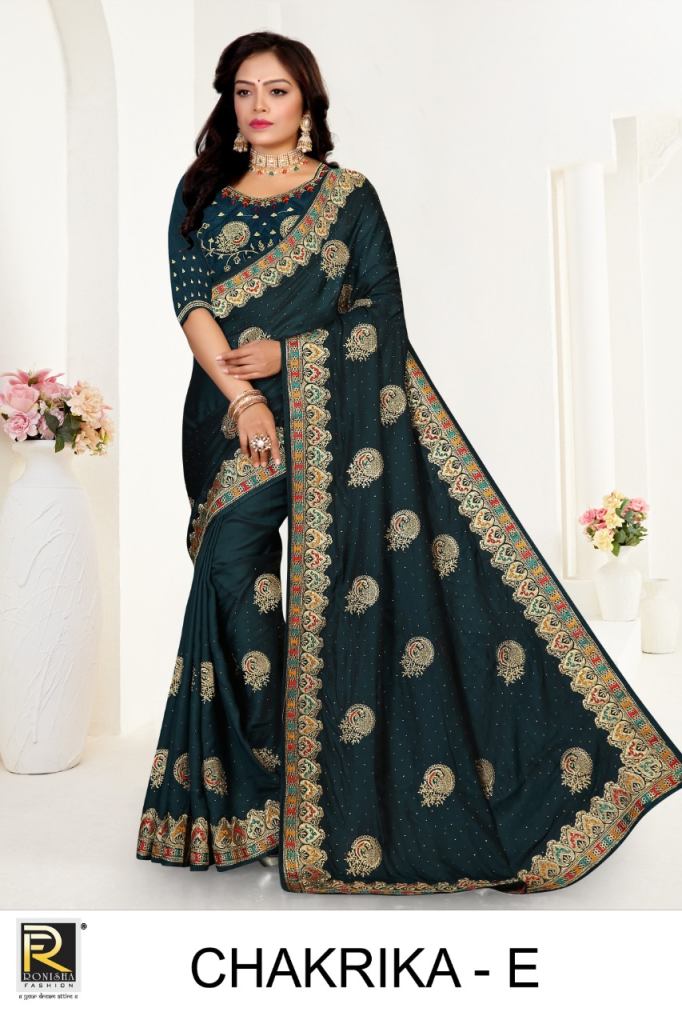 Ronisha Chakrika Catalog Festive Wear Silk Embroidery Sarees