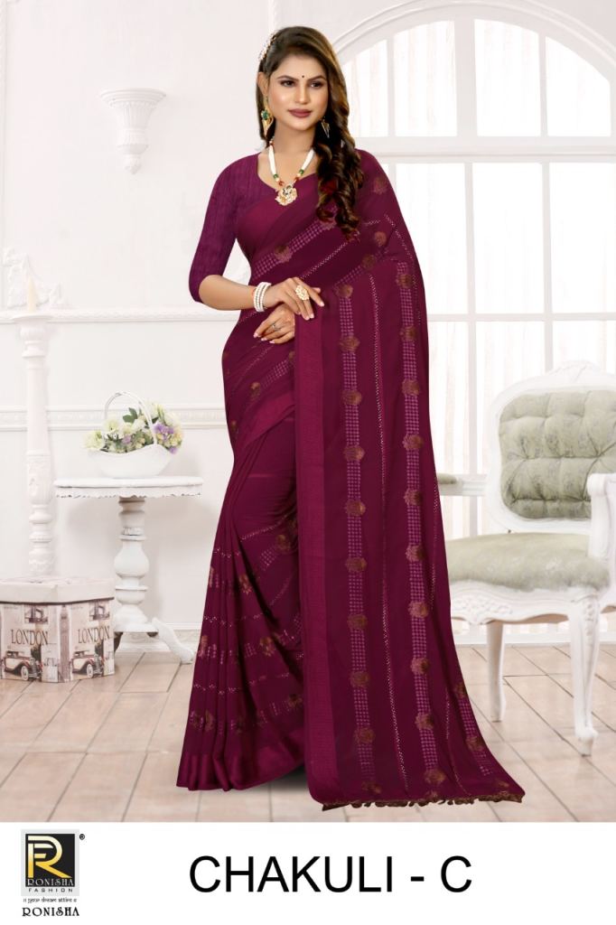 Ronisha Chakuli Designer Georgette Saree Collection