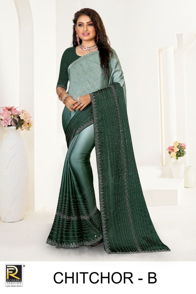 Ronisha Chitchor Chiffon Chinon Fancy Saree