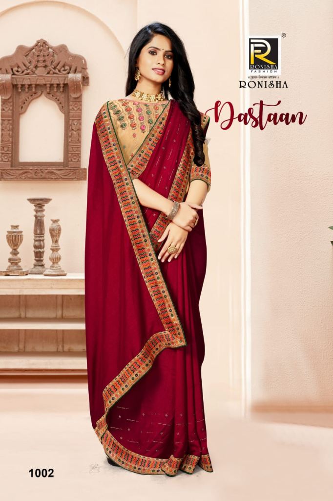 Ronisha Dastaan Festive Wear Vichitra Silk Sarees Catalog