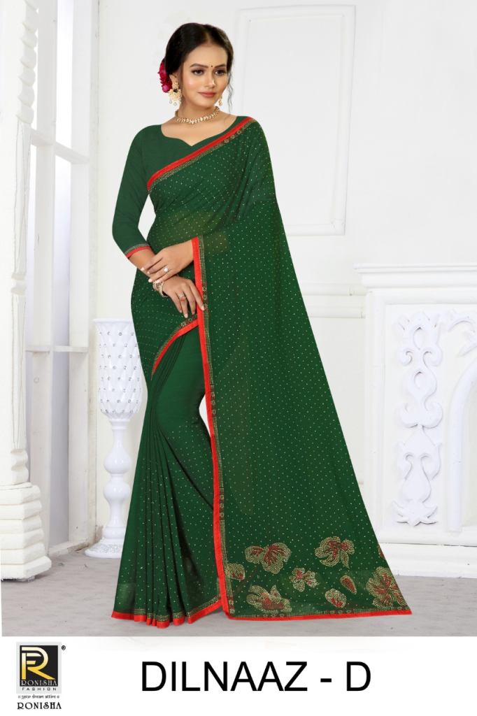 Ronisha Dilnaaz Beautiful Siroski Diamond  work Saree Collection