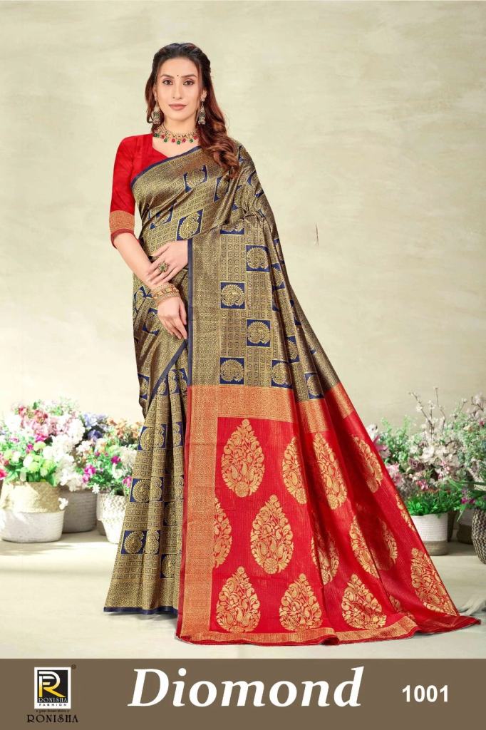 Ronisha Diomond Banarasi Designer Silk Saree