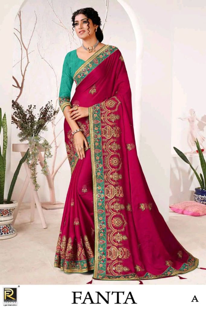 Ronisha Fanta Beautiful Designer Satin  Saree Collection