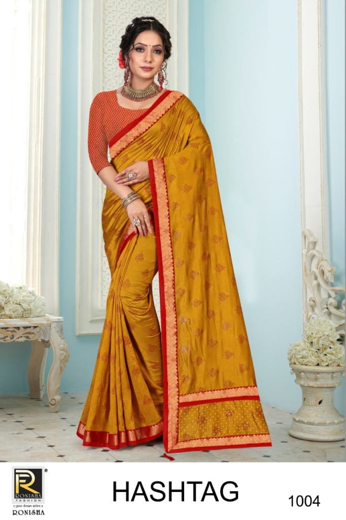 Ronisha Hashtag Catalog Festive Wear Vichitra Silk Sarees